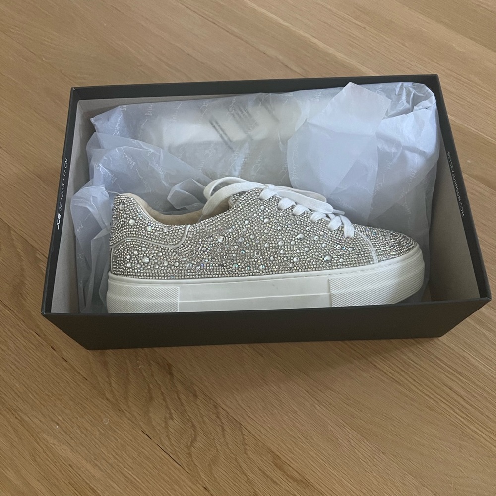 New Never Worn Betsey Johnson Rhinestone Sneakers, Size 8